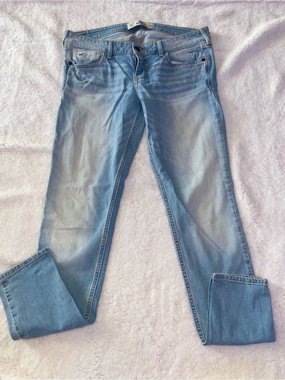 Hollister Light Wash Skinny Jeans - Pale Blue